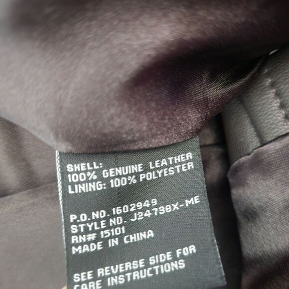 Jones New York Chocolate Leather Jacket New With Tags - Picture 11 of 11